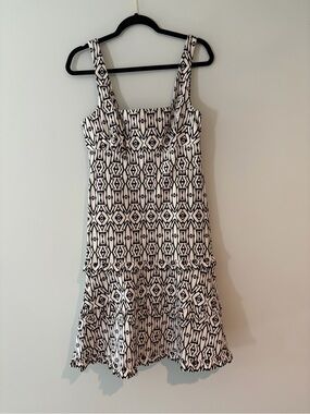 Anthropologie Black and White Geometric Mini Dress